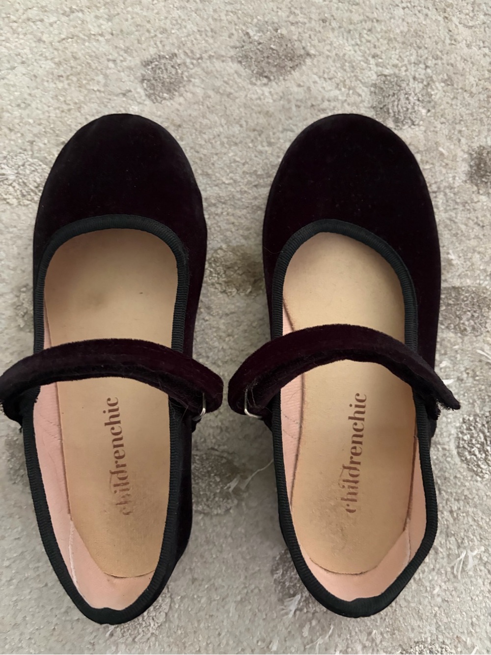Childrenchic Velvet Mary Jane Shoes in Dark Navy blue size 12.5
